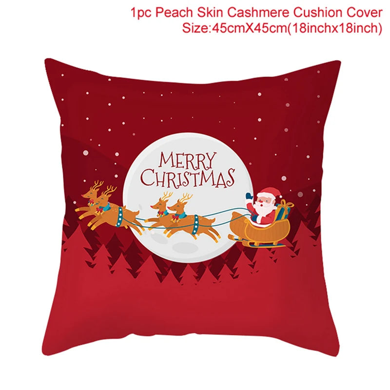 Christmas Cushion Cover Merry Christmas Decorations for Home 2025 Christmas Ornament Navidad Noel Xmas Gifts Happy New Year 2026
