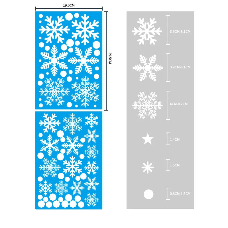 Christmas Glass Stickers  Home Decor Ornaments Xmas Snowflake Santa Claus Door Shop Window Sticker New Year Christmas Decoration
