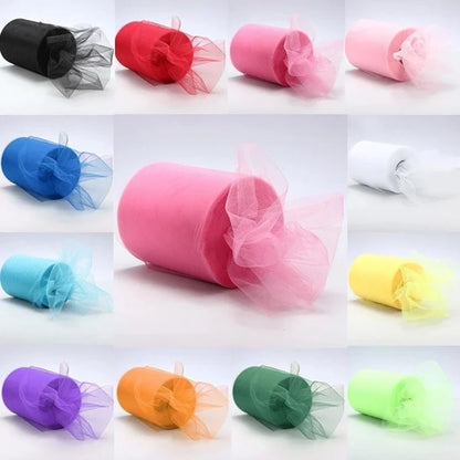 Tulle Roll 15cm 25 Yards Tulle Organza Roll Spool Tutu Fabric Wedding Birthday Decoration Party Supplies Baby Shower Accessories