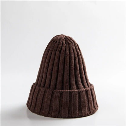 New Candy Colors Winter Women Knitted Hat Warm Soft Trendy Kpop Style Wool Beanie Elegant All-match Cap