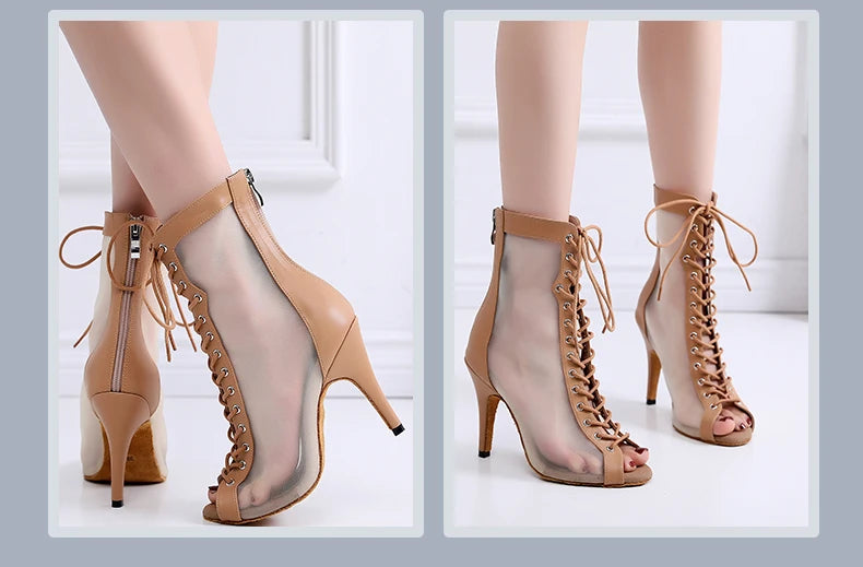Women’s Latin Dance Shoes – High Heel Ballroom Salsa Practice Shoes with Soft Sole