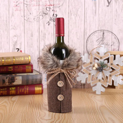 Christmas Wine Bottle Cover Merry Christmas Decorations For Home 2025 Navidad Noel Natal Ornaments Xmas Gift Happy New Year 2026