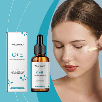 Vitamin C E Serum Lifting Moisturizer Fade Fine Lines Shrink Pore Firming Ferulic Acid Facial Essence Korean Skin Care Products
