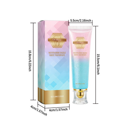 Niacinamide Whitening Toothpaste Reduce Plaque Fresh Bad Breath Stains Removing Hygiene Clean Dazzling Brighten Oral Teeth Care