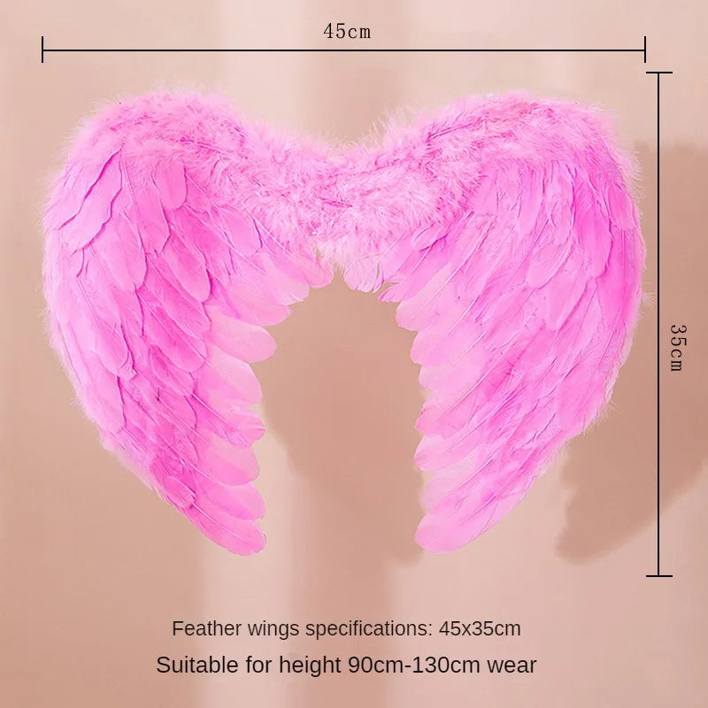 White Angel Feather Wings Festival PartyDecoration Props Scene Decoration Children Adult VictoriasSecret Fashion ShowPerformance