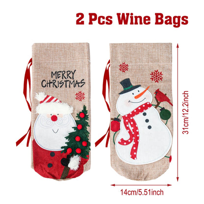 Christmas Wine Bottle Cover Merry Christmas Decorations For Home 2025 Navidad Noel Natal Ornaments Xmas Gift Happy New Year 2026