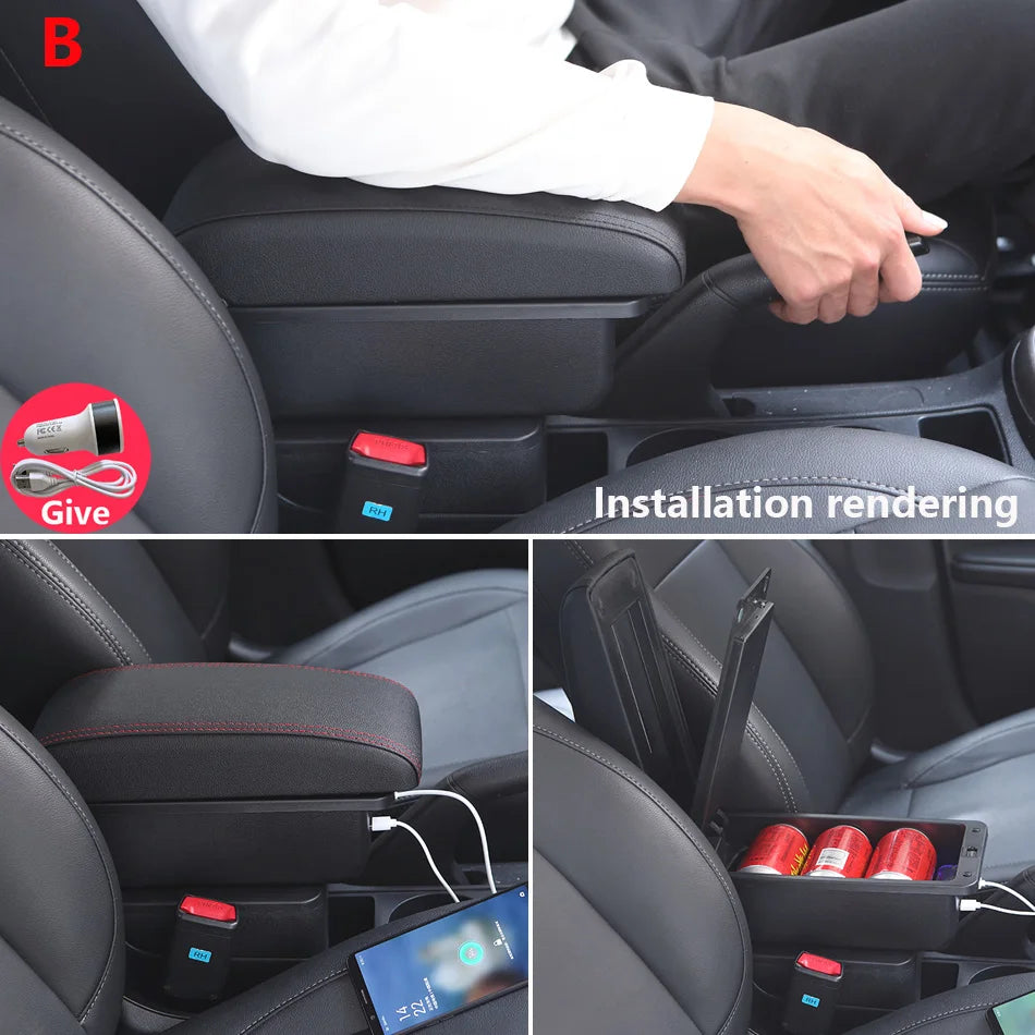 For Citroen C1 Armrest Box For Peugeot 107 Toyota Aygo BJ Armrest Car Accessories Store box Interior detail Simple installation