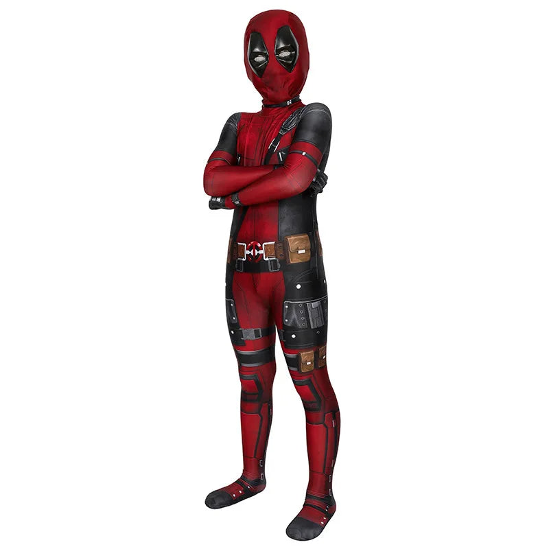 Deadpool Costume Kids Superhero Deadpool Child Cosplay Costume Swords Kids Jumpsuit Deadpool Costume For Children Halloween Suit
