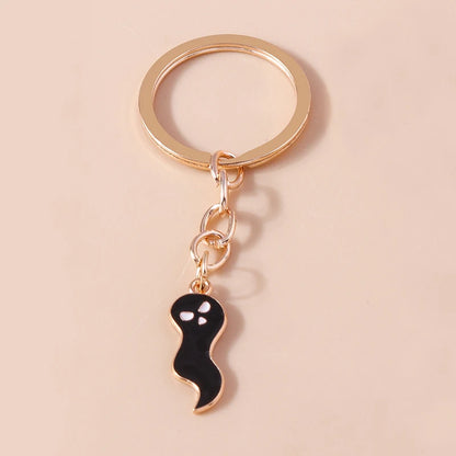 Aihua Gold Color Fashion Halloween Keychain Enamel Creepy Ghost Spider Mummy Pumpkin Keychains Keyring for Women Halloween Night