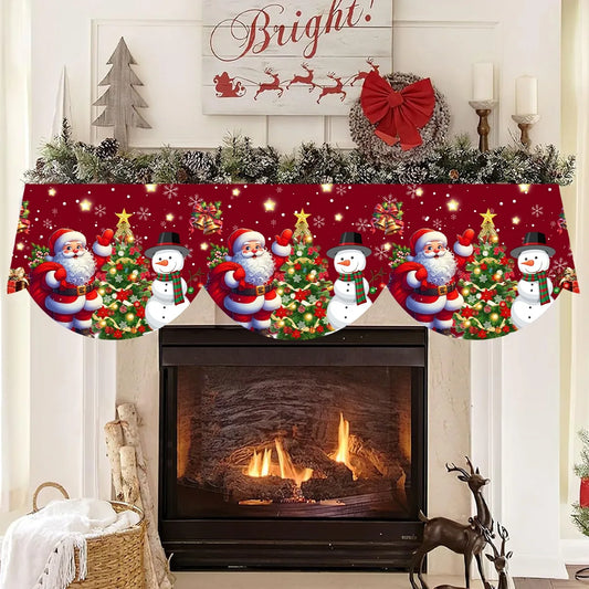 Christmas Santa Snowman Fireplace Mantel Scarf Christmas Decorations for Home 2025 Living Room Xmas Navidad New Year Gifts 2026