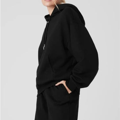 2025 unisex hooded sweatshirt men's solid color sweatshirt men's and women's long sleeved plug-in pocket pulloverolid Women Warm
