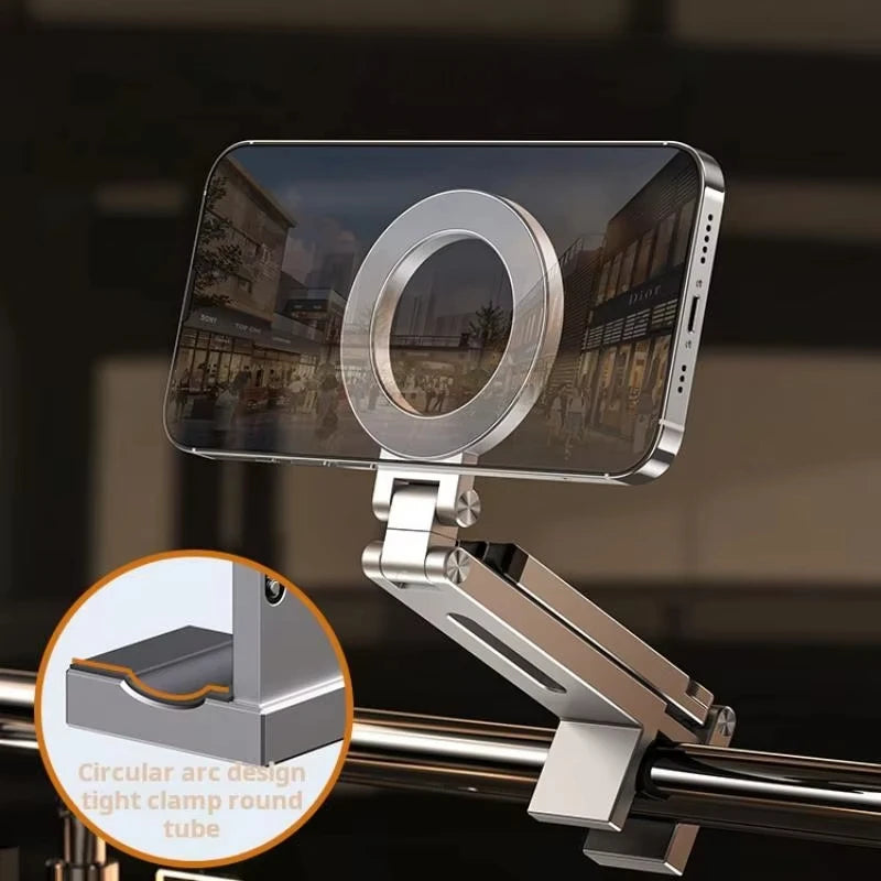 Adjustable Magnetic Phone Tripod Stand with 1/4'' Port, Ultra-Light Aluminium Phone Mount for iPhone Series, for Travel, Vlog