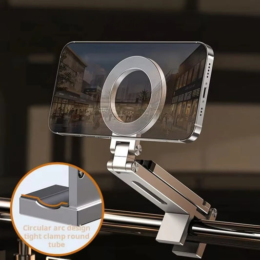 Adjustable Magnetic Phone Tripod Stand with 1/4'' Port, Ultra-Light Aluminium Phone Mount for iPhone Series, for Travel, Vlog