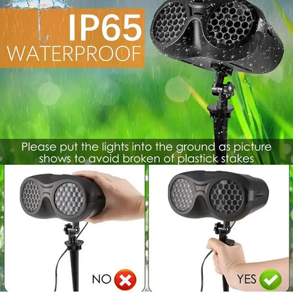 2025 Upgraded LED Snowflake Projector Light 2-in-1 Outdoor Waterproof Christmas Halloween Decor with Snowfall Pattern Party Lamp