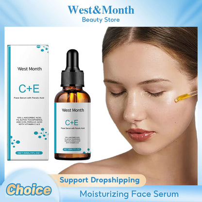 Vitamin C E Serum Lifting Moisturizer Fade Fine Lines Shrink Pore Firming Ferulic Acid Facial Essence Korean Skin Care Products