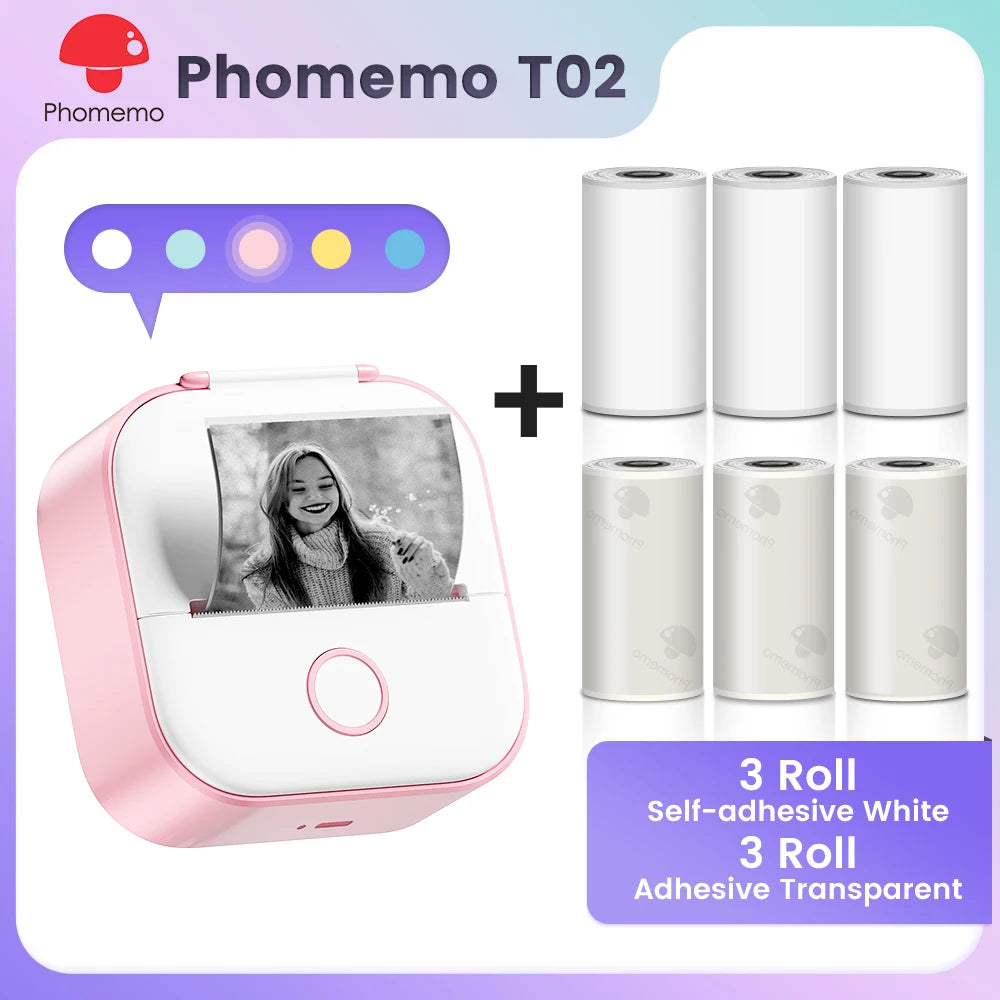 Phomemo T02 Mini Pocket Printer – Bluetooth Thermal Label Maker