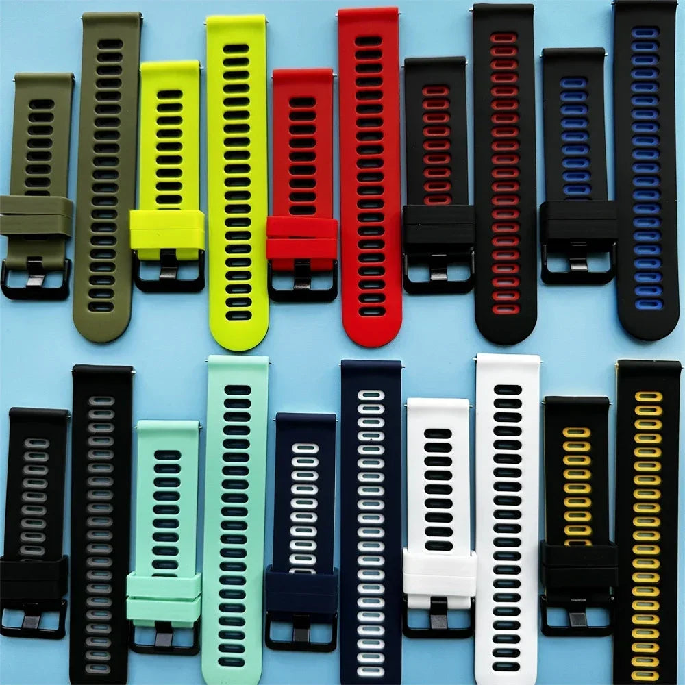 20mm/22mm Silicone Soft Strap For Garmin Active/Vivoactive 6 5/Venu 3 Sq/Forerunner 570 165 265 Band For Amazfit/HUAWEI Bracelet