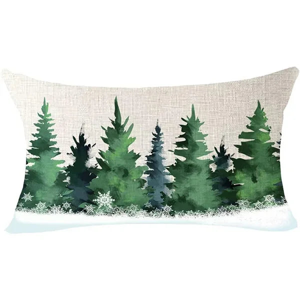 New Christmas style simple letter double-sided printed linen pillow for home decoration, sofa waist pillowcase