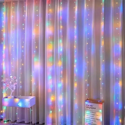 3M/6M LED Curtain Garland Fairy Lights with 8 Modes for New Year 2026 Navidad 2025 Christmas Tree Party Wedding Decoration