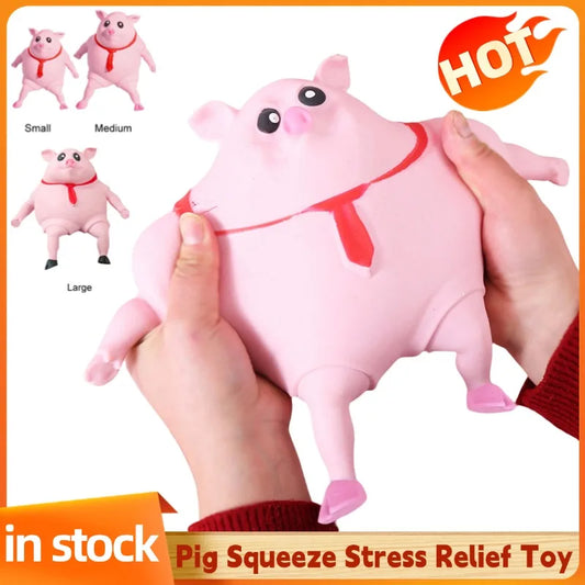 Cute Pet Squeezing Pink Pig Stress Relief Toy Funny Soft Squeezing Animal Little Pig Stress Relief Toy Birthday Gift for Kids