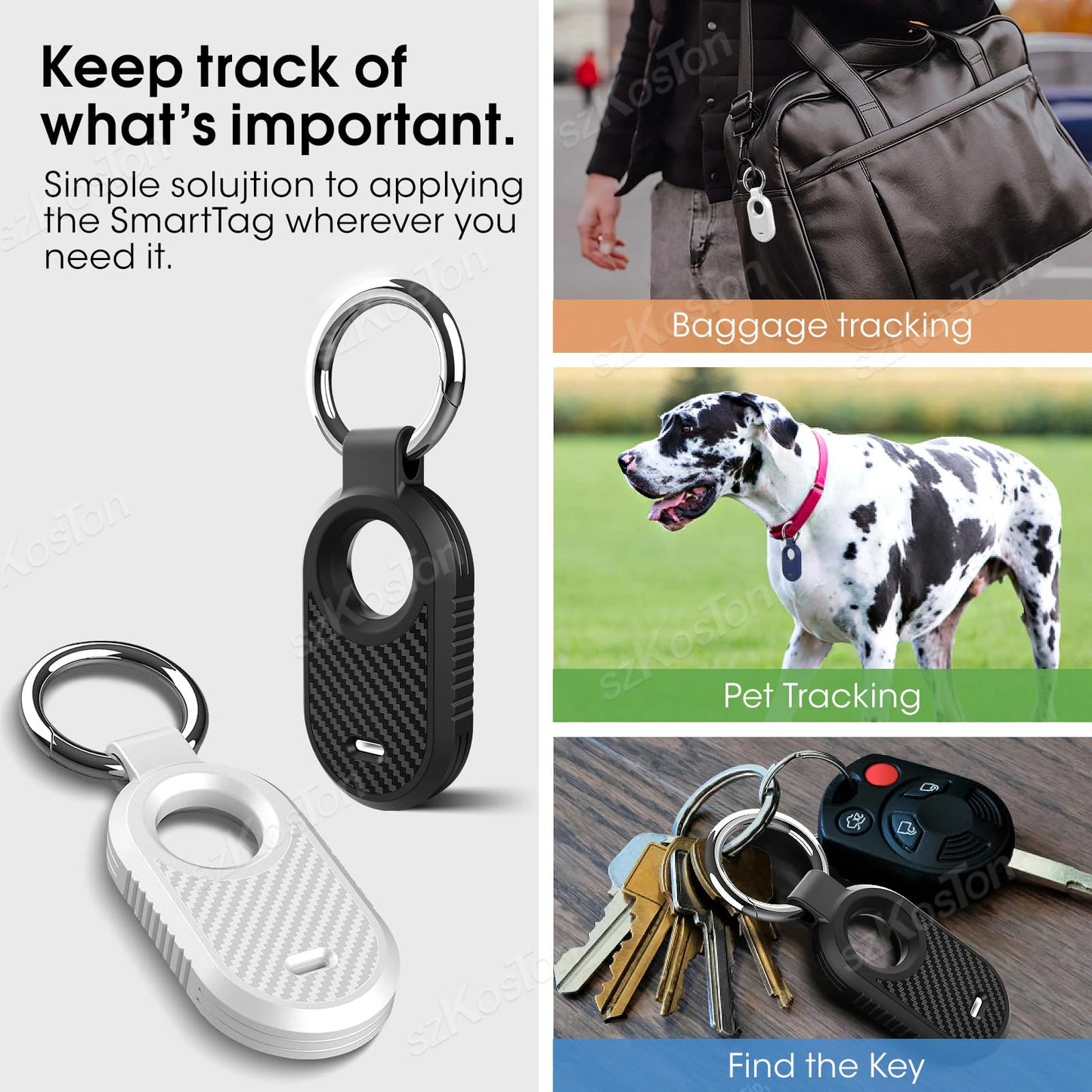 Carbon Fiber Style Case For Samsung Galaxy Smart Tag 2 Locator Anti-lost Backpack Keychain TPU Soft Silicone Protect Back Cover