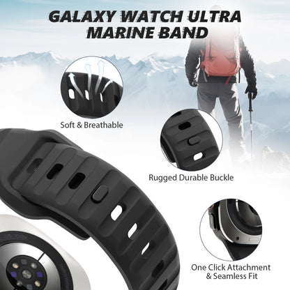 For Samsung Galaxy Watch 7 Ultra Strap 47mm Accessories correa Sport Silicone Bracelet For Galaxy Watch 8 ultra 2025 band 47 mm