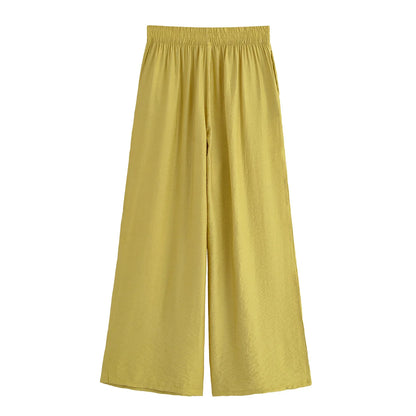 Women’s Summer 2-Piece Set – Loose Shirt & High-Waist Pants