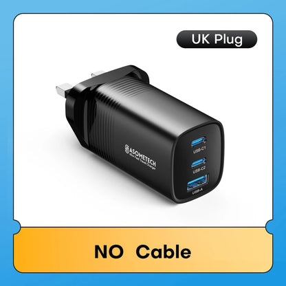 65W GaN USB Type C Fast Charger For Laptop PPS 45W PD QC 3.0 Quick Charge For iPhone 14 13  Samsung Xiaomi Realme Phone Charger