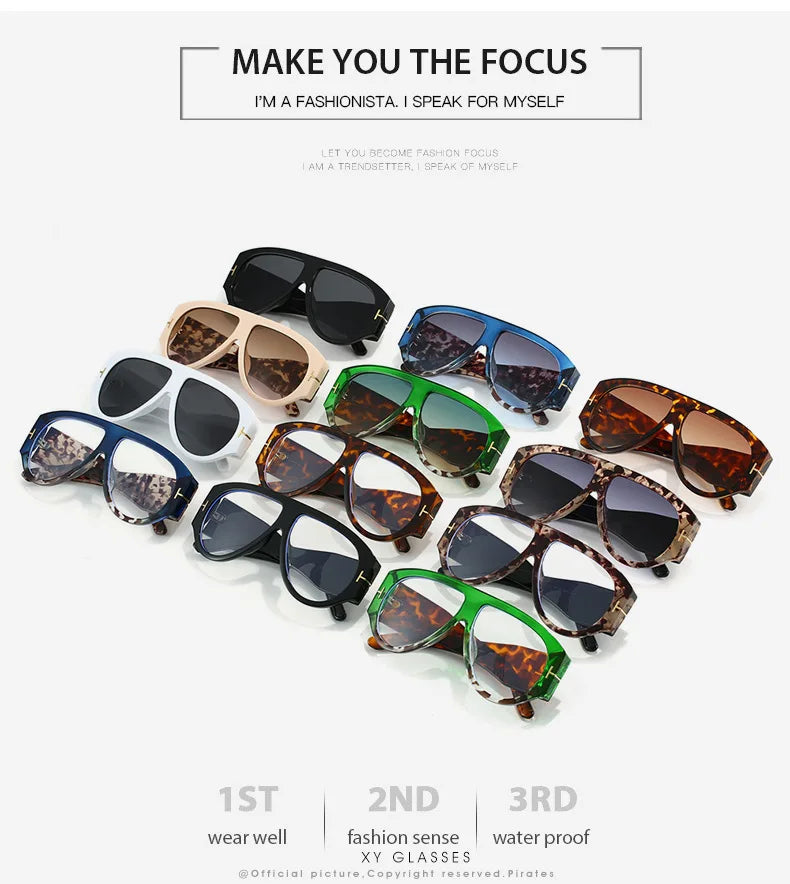 Fashion Pilot Sunglasses Women Brand Designer Large Frame Ins UV400 Ladies Shades Glasses