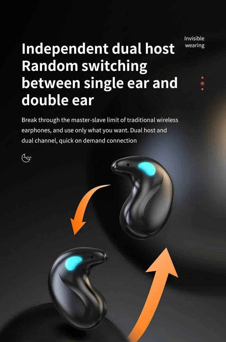 Mini Wireless X55 In-Ear Sleep Bluetooth Earphones TWS Invisible Stereo Headphones with Microphone for HD Calls Headset