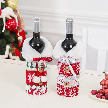 Christmas Wine Bottle Cover Merry Christmas Decorations For Home 2025 Navidad Noel Natal Ornaments Xmas Gift Happy New Year 2026