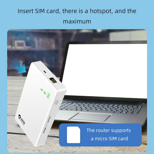 4G LTE Router Mobile WiFi Hotspot Support 10 Devices Unlocked 5G 300Mbps Simple  White with SIM Card Slot for Business