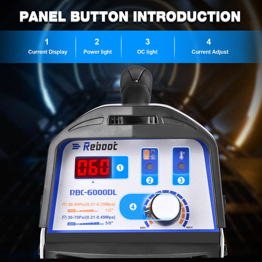Reboot Plasma Cutter 60 Amp Pilot Arc Cutting Machine Non-Touch 1/2 inch (12mm) Clean Cut 3/4 inch (19mm) Severance Cut 110/220V
