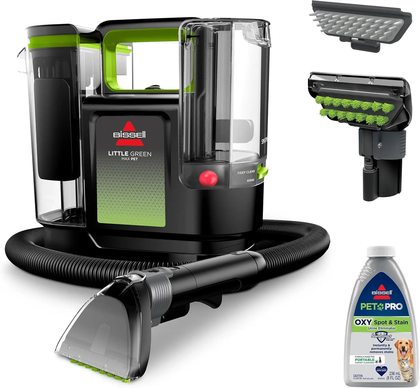 BISSELL® Little Green® Max Pet Portable Carpet and Upholstery Deep Cleaner Car/Auto Detailer Self-Cleaning Tough Stain Tool 3860