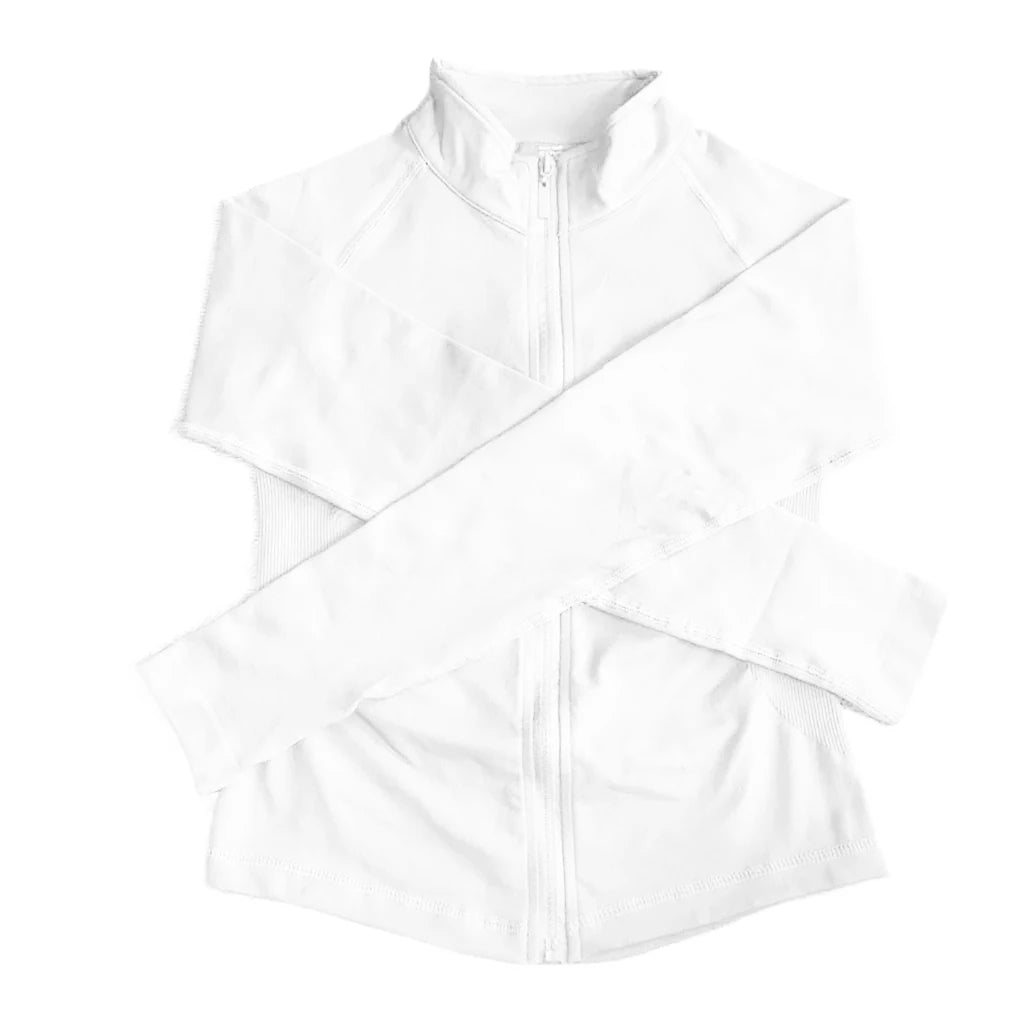 Long Sleeve Sports Jacket Women Zip Yoga Shirts Seamless Fitness Gym Top Sportswear Slim Fit Running Coats Workout Clothes Woman
