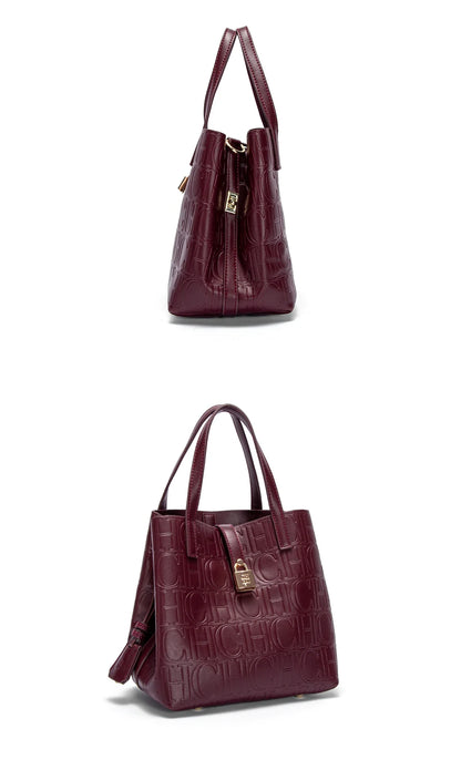 Steel Embossed PU Tote Bag – Elegant Handheld Shoulder Bag for Women