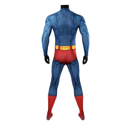 Hero Zentai Man Clark Kent Disguise Super High Quality Halloween Cosplay Costume Bodysuit with Red Cloak 3D Printed Kent Outfit