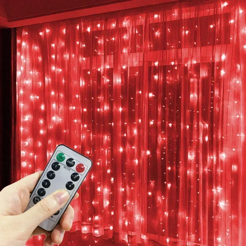 3M/6M LED Curtain Garland Fairy Lights with 8 Modes for New Year 2026 Navidad 2025 Christmas Tree Party Wedding Decoration