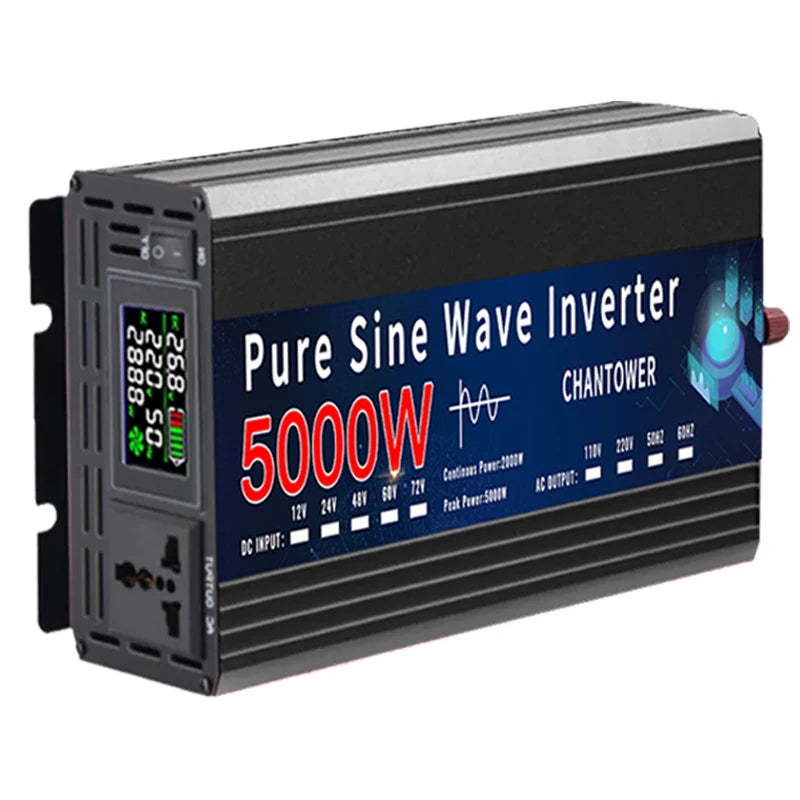 Pure Sine Wave Inverter 12V 220V 24V 110V 1000W 2000W 3000W 4000W 5000W DC To AC Portable Power Converter Car Solar Inverter