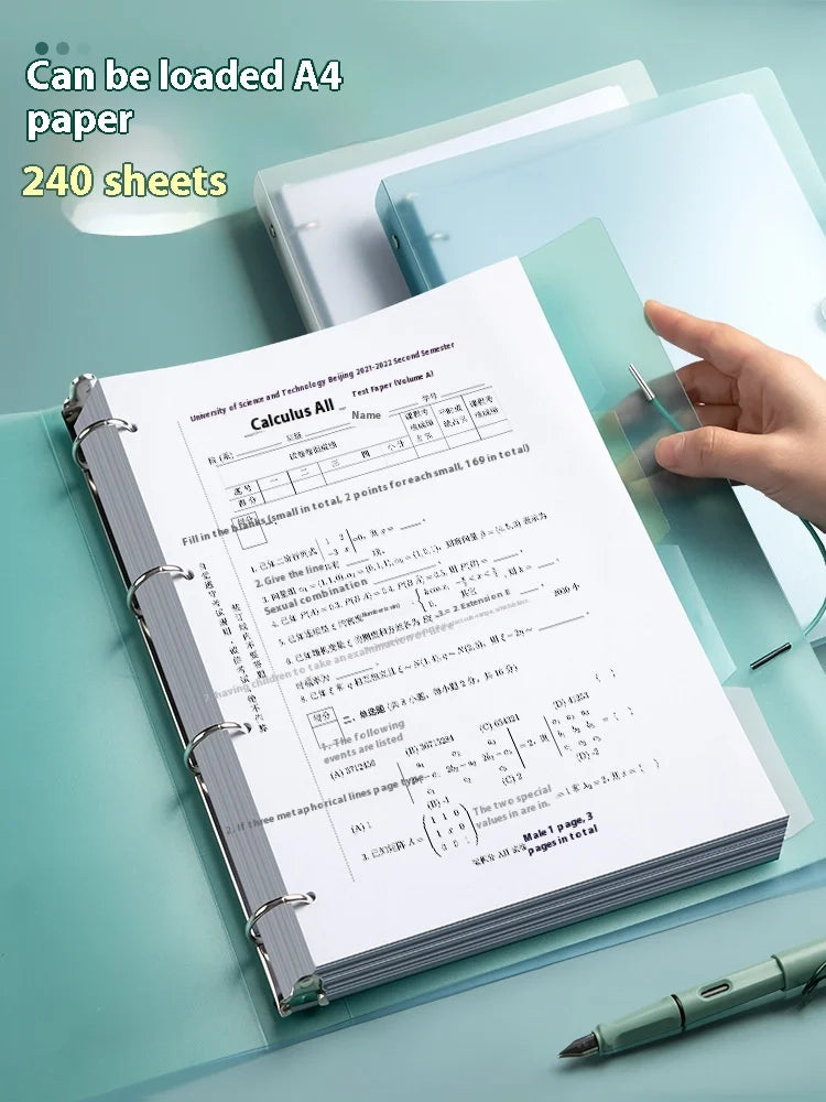 NONE Four Hole A4 Punched Binder 4-hole Folder Data Book Storage Book Clip Shell Insert Bag Paper Binding clip Office Notes