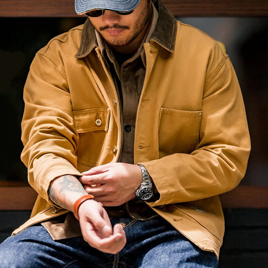 Vintage Michigan Heavyweight Canvas Chore Jacket – Men’s Spring Coat