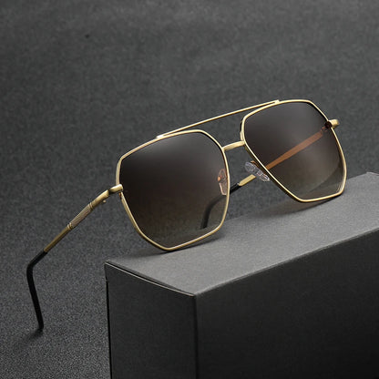 Brand Design 2025 Fashion New Polygonal Metal Sunglasses Retro Ladies Glasses Classic Trend Luxury Driving Travel Eyewear