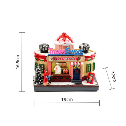 Christmas New Year Gift Rotating Glowing Octave Box Xmas Creative Kitchen Ornament Decoration Christmas Children Music Box Gift