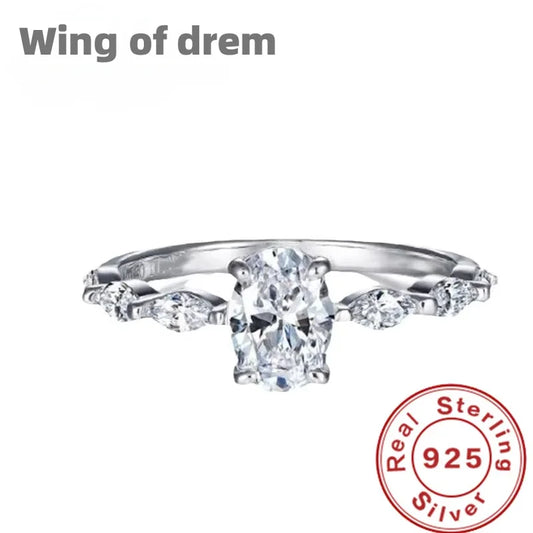 Fine jewelry 925 sterling silver zircon ring suitable for women engagement jewelry gift