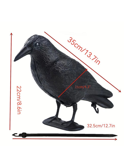 1PC Crow Decoration Simulation Plastic Crow Decoration With Footposts Courtyard Garden