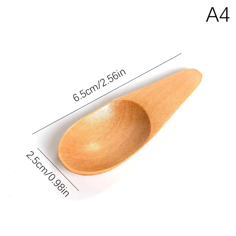 1 Pcs Wooden Mini Tea Coffee Scoops Seasoning Candy Spices Bath Salt Spoons Wooden Spoon Wooden Shovel