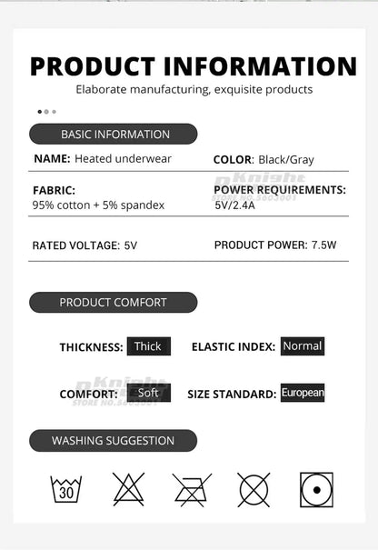 28 Areas Winter Motorcycle Heated Thermal Underwear Men's Women's Heated Jacket USB Heating Smart Pants Hiking Bike Camping Ski