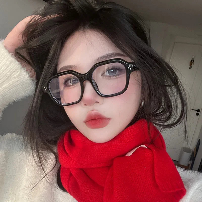 Retro Anti Blue Light Computer Glasses Frame Women Oversized Men Trendy Fashionable Stylish Eyeglasses Classic Spectacles Ouclos