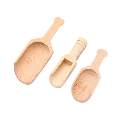 1 Pcs Wooden Mini Tea Coffee Scoops Seasoning Candy Spices Bath Salt Spoons Wooden Spoon Wooden Shovel