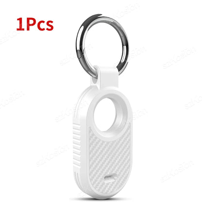 Carbon Fiber Style Case For Samsung Galaxy Smart Tag 2 Locator Anti-lost Backpack Keychain TPU Soft Silicone Protect Back Cover